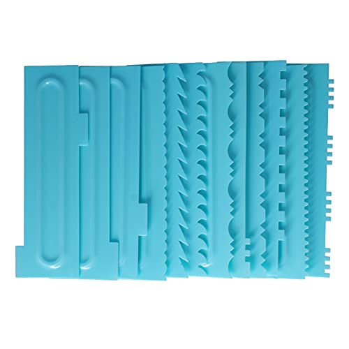 Althwuyu Cake Scraper Set, 12 PCs Sahnehäubchenkamm und Zuckerguss glattere Werkzeuge, Fondant Dekorationsmustermodellierungskit zum Backen und Gebäck (Ein Satz (12 Stücke)) von Althwuyu