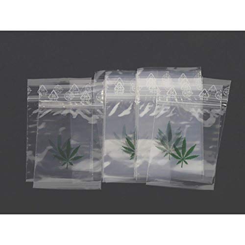 Druckverschlußbeutel transparent mit grünem Blatt 60x80 mm (100 Stück) von Altrado Headshop