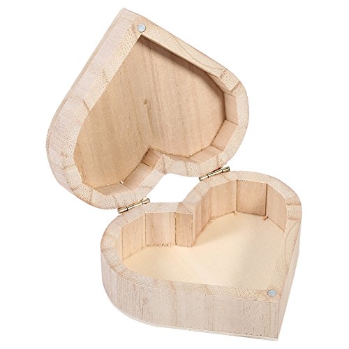 Alvinlite Herz Box aus Holz, kleine holzkiste mit deckel, Holzschachtel in Herzform mit Magnetverschluss, Holzbox Schmuckkästchen, Klein Geschenkbox Holz, 10 x 9 x 4.2 cm von Alvinlite