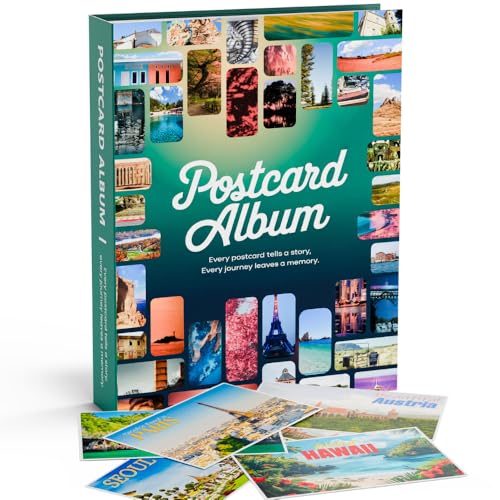 Postkartenalbum Buch zum Sammeln, Postkartenhüllen enthalten, Postkartenalbumhalter Buch und Organizer-Binder, Postkartensammlungs-Album, Postkartensammlung, Präsentationsaufbewahrung von Alvorn