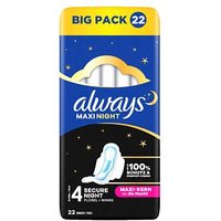 always Binden Maxi Night mit Flügeln für Nacht, 22 St. von Always