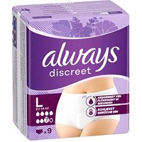 always Inkontinenzhosen discreet L für Frauen, 9 St. von Always