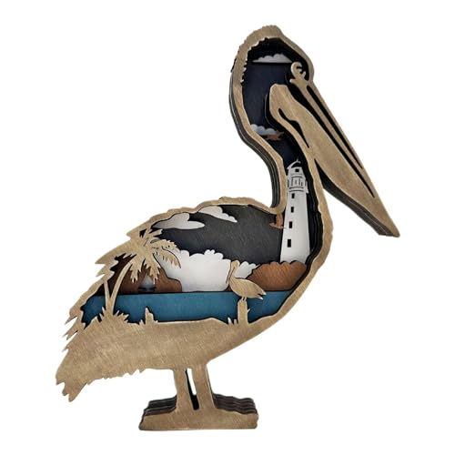 Alwida Vogel-Tukan-Figuren, Holzfigur, Vogelstatue, Gartenstatue, Ozeanbarsch, kreative Vogelstatue, für den Innenbereich, Vintage, Rustikal, Dez von Alwida