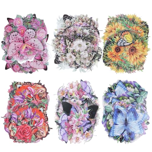 300 Stück Schmetterling und Blume Aufkleber Transparent Verschiedene Schmetterlinge Blumen PET Scrapbook Aufkleber DIY Selbstklebend Wasserdicht Bunte Harz Aufkleber Dekorativ für Scrapbook Handbuch L 300 Stück Schmetterling und Blume Aufkleber Transparent Verschiedene Schmetterlinge Blumen PET Scrapbook Aufkleber DIY Selbstklebend Wasserdicht Bunte Harz Aufkleber Dekorativ für Scrapbook Handbuch L von Alyxiavia