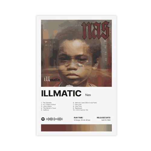 AmAzwi Illmatic Musikalbum, Leinwandposter, Wandkunst, Dekordruck, Bild Gemälde für Wohnzimmer, Schlafzimmer, Dekoration, ungerahmt: 40 x 60 cm AmAzwi Illmatic Musikalbum, Leinwandposter, Wandkunst, Dekordruck, Bild Gemälde für Wohnzimmer, Schlafzimmer, Dekoration, ungerahmt: 40 x 60 cm von AmAzwi
