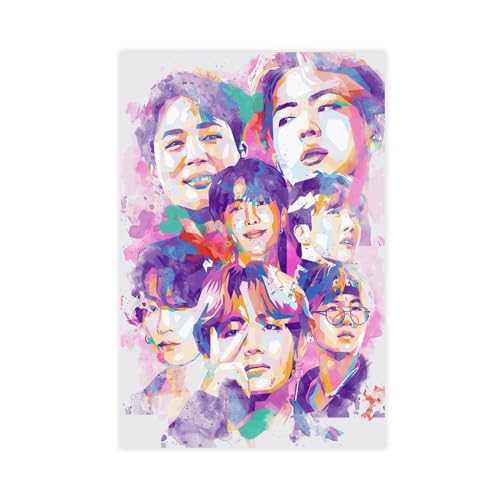 AmAzwi K-Pop BTS Poster auf Leinwand, Wandkunst, Dekordruck, Gemälde für Wohnzimmer, Schlafzimmer, Dekoration, ungerahmt: 40 x 60 cm von AmAzwi