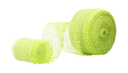 AmaCasa Eco Juteband 6cm breit, 25m Rolle | gestärktes Geschenkband mit kompostierbarem Etikett | Dekoband für wundervolle Dekorationen (Apfelgrün, 6cm/25m) von AmaCasa Eco