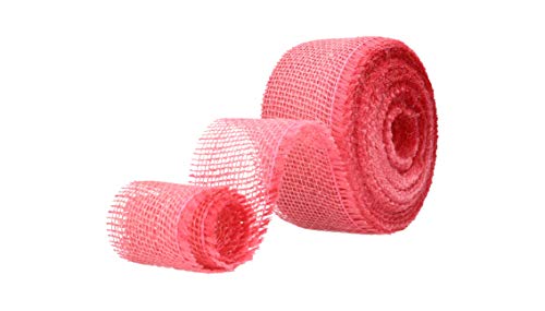 AmaCasa Eco Juteband 6cm breit, 25m Rolle | gestärktes Geschenkband mit kompostierbarem Etikett | Dekoband für wundervolle Dekorationen (Pink, 6cm/25m) von AmaCasa Eco