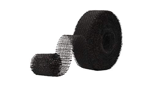 AmaCasa Eco Jutestreifen 4cm breit, 25m Rolle | gestärkter Jutestreifen mit kompostierbarem Etikett | Jute zum Basteln und Verarbeiten (Schwarz, 4cm/25m) von AmaCasa Eco