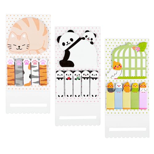 Amabro 360 teiliges Cartoon Tier Haftnotizen Set, niedliche Tier Notizblöcke Kawaii Memo selbstklebende Tabs Notizen Seitenflaggen Index für Büro Schule Studenten Panda Vogel Katze Amabro 360 teiliges Cartoon Tier Haftnotizen Set, niedliche Tier Notizblöcke Kawaii Memo selbstklebende Tabs Notizen Seitenflaggen Index für Büro Schule Studenten Panda Vogel Katze von Amabro