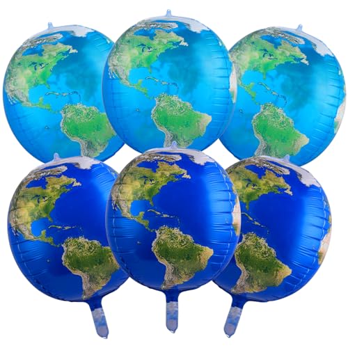 Amabro 6-teiliges Globus-Ballon-Set, 55,9 cm, transparenter Erdballon, Weltkarte, Luftballon, Planetenballons, blaue Erde, 4D-Folienballon, Schuldekoration, Lehrkugel für Reisen, Weltraum Amabro 6-teiliges Globus-Ballon-Set, 55,9 cm, transparenter Erdballon, Weltkarte, Luftballon, Planetenballons, blaue Erde, 4D-Folienballon, Schuldekoration, Lehrkugel für Reisen, Weltraum von Amabro