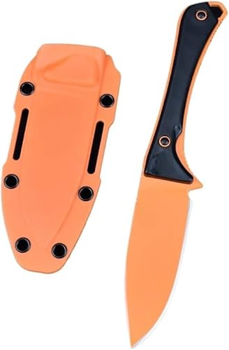Amacigana 7,68" Messer feststehende Klinge – aus S90V-Stahl – Griff aus Nylon-Fiberglas, Bushcraft & Camping(orange Farbe) von Amacigana
