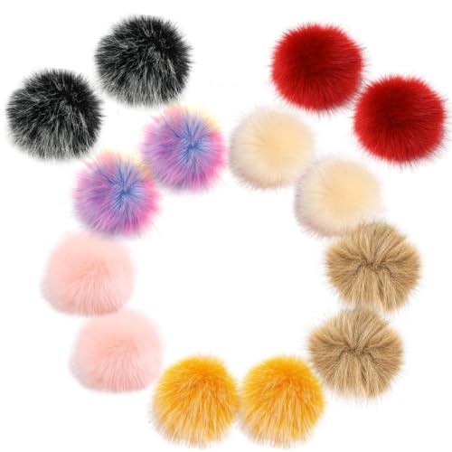Fellbommel für Mützen Kunstfell Pompon 14 Stück Künstlicher Haarball Nachahmung Fuchs Waschbär Haarkugel Anhänger DIY 10cm für Mützen Schuhe Schals Taschen Schlüsselanhänger 7 Farben Pompons Basteln Fellbommel für Mützen Kunstfell Pompon 14 Stück Künstlicher Haarball Nachahmung Fuchs Waschbär Haarkugel Anhänger DIY 10cm für Mützen Schuhe Schals Taschen Schlüsselanhänger 7 Farben Pompons Basteln von Amacoam