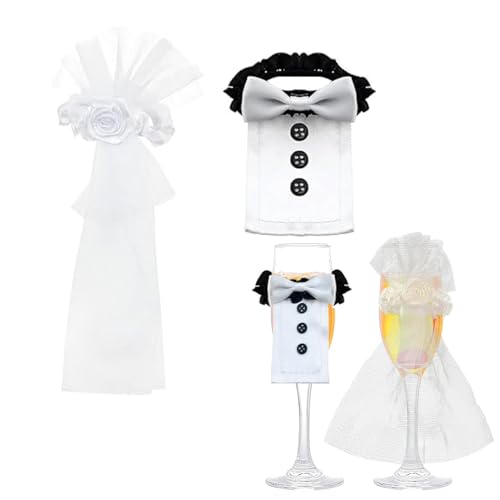 Glasdekoration Kleidung Hochzeitsdeko für Champagnerglas Sektglasüberzug Hochzeit Deko Mr & Mrs Glasdekoration Geschenke für Brautpaar Braut und Bräutigam Tischdeko JGA Verlobung Jubiläum Mini Kleid Glasdekoration Kleidung Hochzeitsdeko für Champagnerglas Sektglasüberzug Hochzeit Deko Mr & Mrs Glasdekoration Geschenke für Brautpaar Braut und Bräutigam Tischdeko JGA Verlobung Jubiläum Mini Kleid von Amacoam