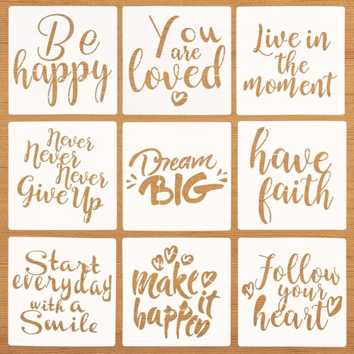 Inspirierende Worte Stencil Schablonen Zeichnen Set wiederverwendbare Schablonen Stencil buchstaben Zeichenschablonen Schablonen Textilgestaltung für DIY Handwerk Malen auf Holz, Stein,Metall Möbeln Inspirierende Worte Stencil Schablonen Zeichnen Set wiederverwendbare Schablonen Stencil buchstaben Zeichenschablonen Schablonen Textilgestaltung für DIY Handwerk Malen auf Holz, Stein,Metall Möbeln von Amacoam