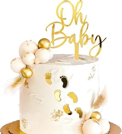 Oh Baby Cake Topper Gold 9Pcs Fußabdrücke Tortendeko Acryl party Deko Mädchen Junge Kuchen Topper Baby Shower Dusche Tortenstecker Geburtstag Gender Reveal Kuchenaufsatz Oh Baby Cake Topper Gold 9Pcs Fußabdrücke Tortendeko Acryl party Deko Mädchen Junge Kuchen Topper Baby Shower Dusche Tortenstecker Geburtstag Gender Reveal Kuchenaufsatz von Amacoam