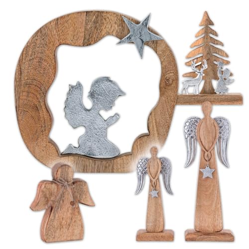 Dekofigur Engel Holzfigur Schutzengel Mangoholz massiv Weihnachtsdekoration Farbe Betender Engel Dekofigur Engel Holzfigur Schutzengel Mangoholz massiv Weihnachtsdekoration Farbe Betender Engel von Amago home