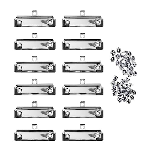 12 x Klemmen für Klemmbrett, Schreibwaren, Tellerhalter, Eisen mit Gummigriff, 9,9 cm, federbelastete Klemmbrett-Klammern mit niedrigem Profil für von Amagogo