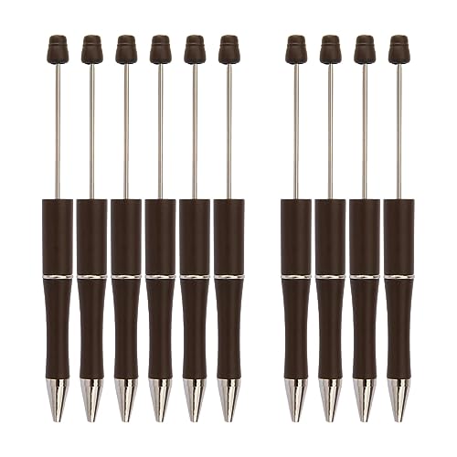 Amagogo 10 Stück Perlen Stift Neuheit Schreibstift, Party Decor Basteln Stifte Perlen Kugelschreiber für Geschenk Lieferungen Kinder, braun von Amagogo