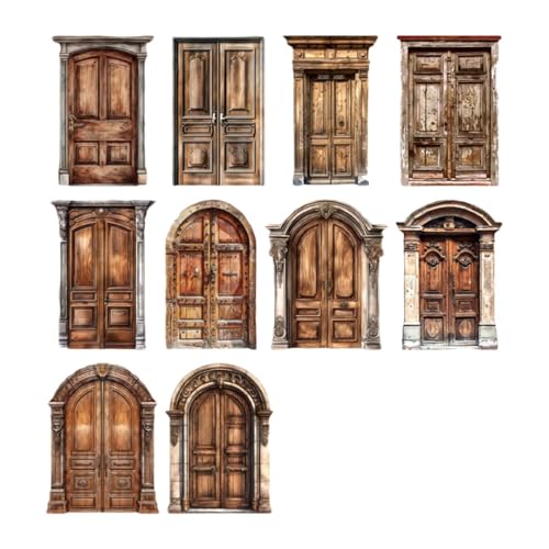Amagogo 10x Scrapbook Paper Cardstock Aufkleber Sammlung Tragbarer Vintage -Türaufkleber Set Journaling Paper Supplies für Wandkunst, Style C von Amagogo