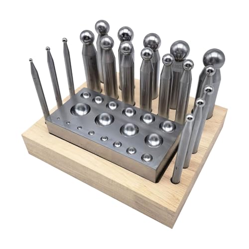 Amagogo 19x Dapping Doming Punch Block Set, Dapping Block Punch Puncher, Multifunktionale, Basis Formung Werkzeuge Metall Umformung Die Amagogo 19x Dapping Doming Punch Block Set, Dapping Block Punch Puncher, Multifunktionale, Basis Formung Werkzeuge Metall Umformung Die von Amagogo