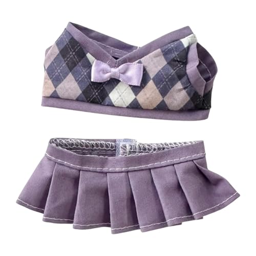 Amagogo 2X Plüschpuppe Karierte Kleidung zum Anziehen, weich, abnehmbar, modisch, süße Dekoration, Kostüme, Anhänger, Puppen-Outfits für 5,91 Zoll große, Lila Rock Amagogo 2X Plüschpuppe Karierte Kleidung zum Anziehen, weich, abnehmbar, modisch, süße Dekoration, Kostüme, Anhänger, Puppen-Outfits für 5,91 Zoll große, Lila Rock von Amagogo