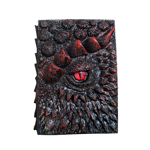 Amagogo 3D-Tagebuch mit Drachenauge-Prägung, Tagebuch mit Drachenskulptur, Notizbuch mit antikem Schreibkünstler-Reise-Notizblock, Notizbuch mit, Rot Amagogo 3D-Tagebuch mit Drachenauge-Prägung, Tagebuch mit Drachenskulptur, Notizbuch mit antikem Schreibkünstler-Reise-Notizblock, Notizbuch mit, Rot von Amagogo