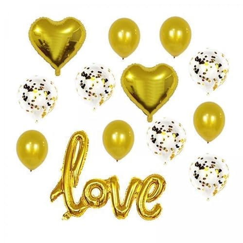 Amagogo 3x Folien Themen Briefballon Bannerzubehör für Verlobung, Hochzeit, Brautparty, Valentinstag von Amagogo