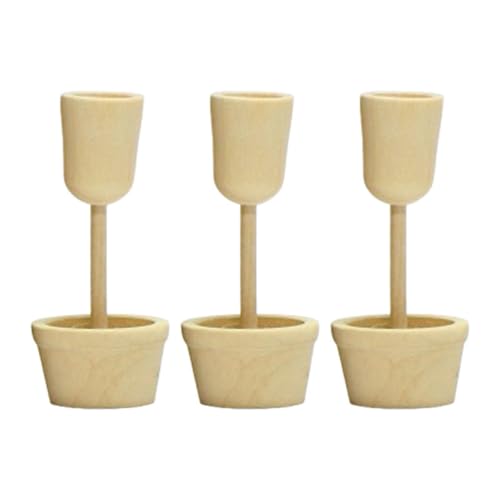 Amagogo 3x unvollendete Holzverzierungen, Ornamente, DIY Home Decor Holzhandwerk DIY Holz Pflanzer Set für Partykamin -Bar, Style B von Amagogo