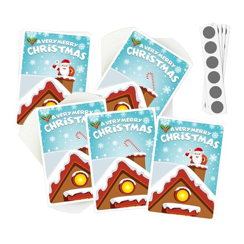Amagogo 48x Weihnachten Rubbelkarten Weihnachten Spiel Xmas Supplies Weihnachtsmann von Amagogo