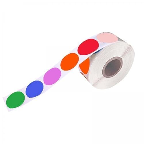 Amagogo 6x Colaxi 1 Zoll Permanente Farbcode Punktaufkleber, 500 Pro Rolle, 10 Farben von Amagogo