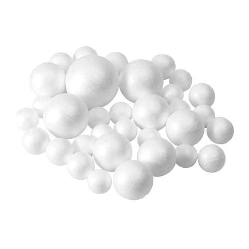 Amagogo Bastelschaumbälle, Glatte, Bälle, DIY-Basteldekorationen für Feiertage, Ornamente, Zuhause, Kunst, Blumenarrangements, 33 Stück von Amagogo