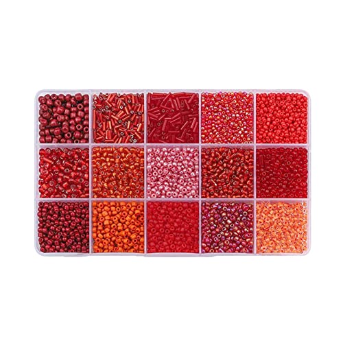 Amagogo Bunte Glasperlen für die Herstellung von Armbändern, lose Abstandshalter, Röhrenperlen, Set für Armbänder, DIY, Handwerk, handgefertigt, Charm-Zubehör, rot Amagogo Bunte Glasperlen für die Herstellung von Armbändern, lose Abstandshalter, Röhrenperlen, Set für Armbänder, DIY, Handwerk, handgefertigt, Charm-Zubehör, rot von Amagogo