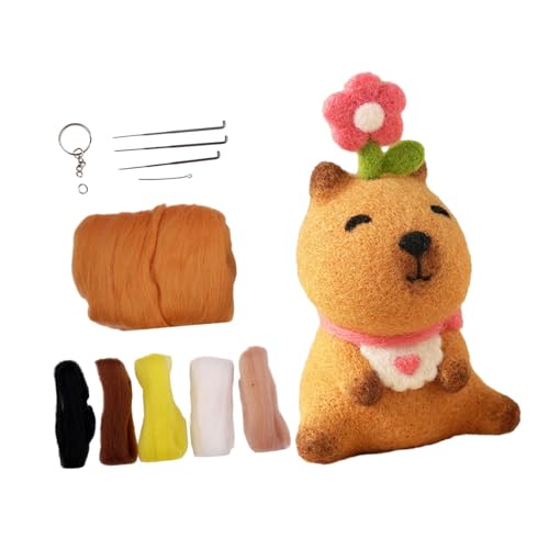 Amagogo Capybara Spielzeug, Filzen, Bastelprojekt, Schlüsselanhänger, tragbares Nadelfilz-Set, DIY-Wollfilzmaterial für Kinder, Erwachsene, Anfänger, E Amagogo Capybara Spielzeug, Filzen, Bastelprojekt, Schlüsselanhänger, tragbares Nadelfilz-Set, DIY-Wollfilzmaterial für Kinder, Erwachsene, Anfänger, E von Amagogo