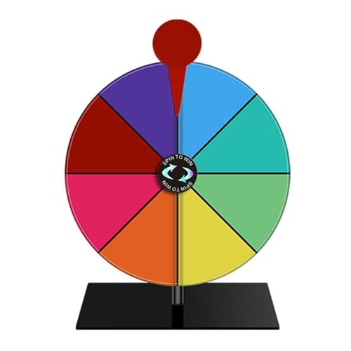Amagogo Drehes Rad Drehspiel Spielzeugtabletop Roulette Rotation Spiel 8 Slots für den Urlaub, Schwarzer Sockel von Amagogo