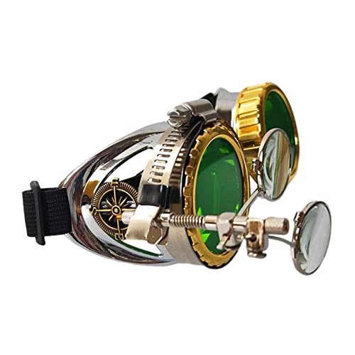 Amagogo Frauen Männer Steampunk Brille Punk Foto Prop Farbige Linsen Brillen, GRÜN Amagogo Frauen Männer Steampunk Brille Punk Foto Prop Farbige Linsen Brillen, GRÜN von Amagogo