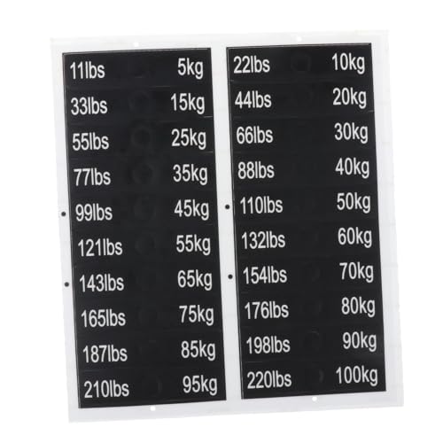 Amagogo Gewichtsstapel-Etiketten, Zahlenaufkleber, 5 kg bis 100 kg, Gewichtsaufkleber für Workout-Fitnessgeräte-Zubehör Amagogo Gewichtsstapel-Etiketten, Zahlenaufkleber, 5 kg bis 100 kg, Gewichtsaufkleber für Workout-Fitnessgeräte-Zubehör von Amagogo