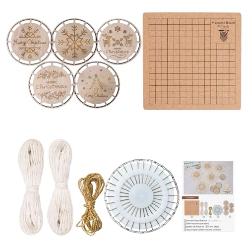 Amagogo Holzscheiben DIY Crafts Kit Macrame Kit Holzscheiben mit Seil für Weihnachtsverzierung Tags Tags Hochzeitsdekorationen Wandhänge, Set F Amagogo Holzscheiben DIY Crafts Kit Macrame Kit Holzscheiben mit Seil für Weihnachtsverzierung Tags Tags Hochzeitsdekorationen Wandhänge, Set F von Amagogo
