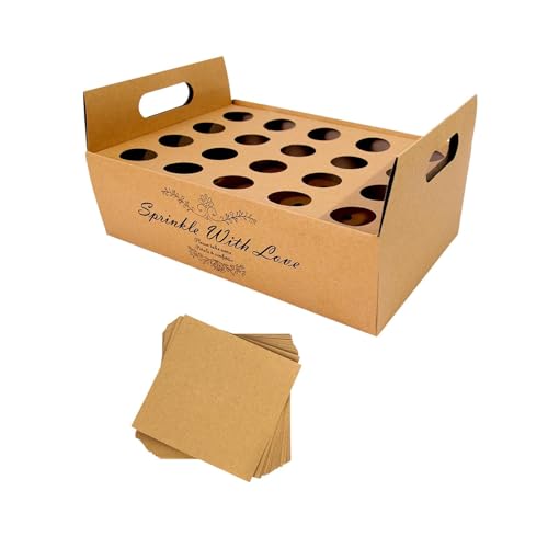 Amagogo Konfetti-Box-Tablett, Papierkegel-Box, Konfetti-Kegel und Ständer-Box, Konfetti-Kegel-Halter-Box für Hochzeiten, Jahrestage, Feiern, 20 Löcher von Amagogo