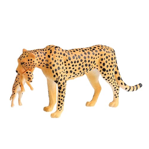 Amagogo Leoparden-Figur, Leoparden-Figuren-Ornament, realistische Wildtier-Statue, Geparden-Spielset für Desktop-Dekoration, Kuchendekoration von Amagogo