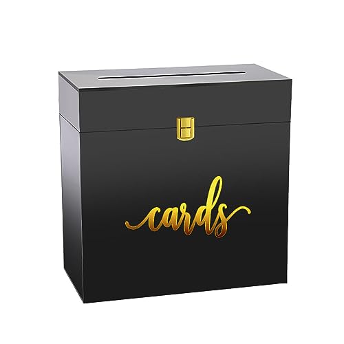 Amagogo Schwarze Acryl-Hochzeitskartenbox, Kartenhalter, Tischaufsatz, Elegante, handgefertigte Umschlag-Kartenbox, Geschenkkartenbox für Jahrestag, Amagogo Schwarze Acryl-Hochzeitskartenbox, Kartenhalter, Tischaufsatz, Elegante, handgefertigte Umschlag-Kartenbox, Geschenkkartenbox für Jahrestag, von Amagogo
