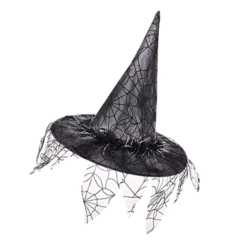 Amagogo Schwarzer Spitzhut für Halloween-Kostüme - Einzigartiges Accessoire für Erwachsene, Schwarz von Amagogo