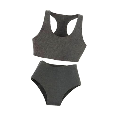 Amagogo Sport-BH-Shorts-Set im Maßstab 1/12, Miniatur-Puppenmodell-Kleidung, lässiges DIY-Styling-Outfit für 6-Zoll-weibliche Puppen, Figurenkostüm, Grau von Amagogo