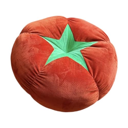 Amagogo Tomatenförmiges Kissen, Bodenkissen, Sitzkissen, Kinderzimmerdekoration, Plüschtier, kreatives Kissen für Jungen, Mädchen, Erwachsene, Rot von Amagogo
