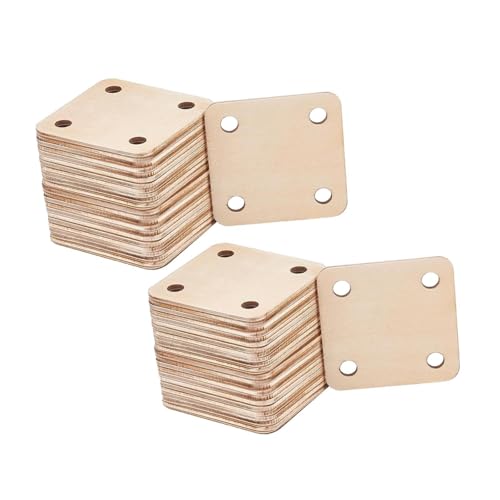 Amagogo Webkarten aus Holz, Webstuhlkarten aus Holz, 5,1 x 5,1 cm, Webstuhl-Zubehör-Set mit 4 Löchern für Heimwerkerarbeiten, Wandteppiche, Schals, 24 Stück von Amagogo