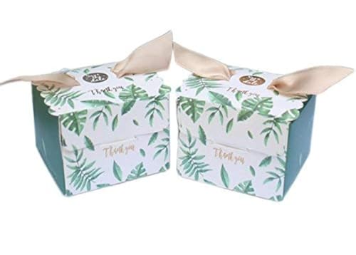 AmaJOY 50 Stück Palmblatt-Muster Gastgeschenke Box mit Schleife Elegante Süßigkeiten Box für Hochzeit Gastgeschenke Party Gastgeschenke Babyparty AmaJOY 50 Stück Palmblatt-Muster Gastgeschenke Box mit Schleife Elegante Süßigkeiten Box für Hochzeit Gastgeschenke Party Gastgeschenke Babyparty von Amajoy