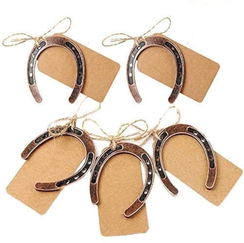 AmaJoy Kupferfarbene Hufeisen mit Anhänger aus Kraftpapier, rustikale Hochzeitsgeschenke, Partygeschenk, Vintage Hochzeits-Dekorationen, 24 Stück AmaJoy Kupferfarbene Hufeisen mit Anhänger aus Kraftpapier, rustikale Hochzeitsgeschenke, Partygeschenk, Vintage Hochzeits-Dekorationen, 24 Stück von Amajoy