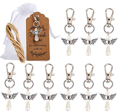 Amajoy Gastgeschenke Taufe, Souvenir 50 Gastgeschenke Hochzeit Schutzengel Organza Beutel Anhänger Geschenke zur Taufe Konfirmation Kommunion Geburtstag Party Mitbringsel von Amajoy