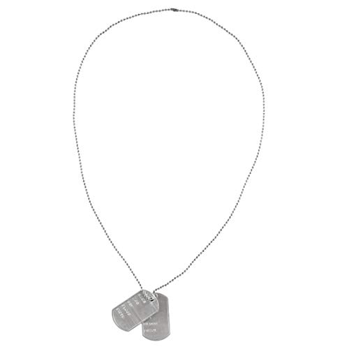 Amakando Army Halskette mit Erkennungsmarke/Länge ca. 70 cm in Silber/Kugelkette mit Soldatenmarke/Perfekt geeignet zu Mottoparty & Fastnacht von Amakando
