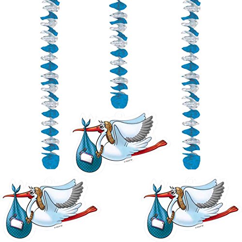 Amakando Deko Spiralen Storch - 3tlg - Klapperstorch Wirbel Neugeborene Babyparty Dekoration Deckenhänger Pullerparty Hängedekoration Pinkelparty Hängedeko Geburt Junge Amakando Deko Spiralen Storch - 3tlg - Klapperstorch Wirbel Neugeborene Babyparty Dekoration Deckenhänger Pullerparty Hängedekoration Pinkelparty Hängedeko Geburt Junge von Amakando